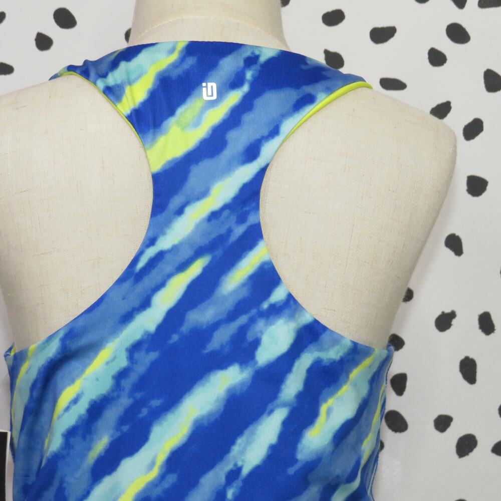 ID Ideology Blue Print Cropped Athletic Girls Tank Top - Picture 4 of 7